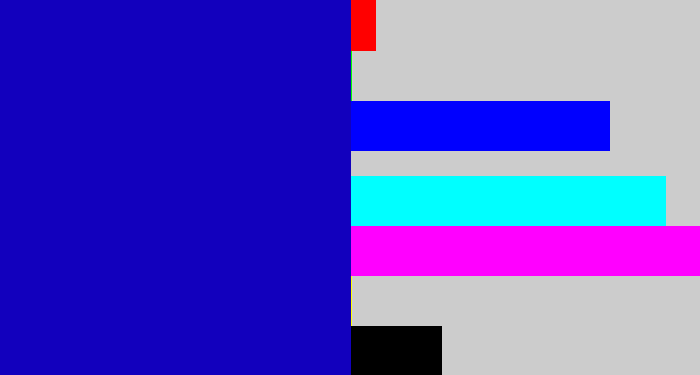 Hex color #1200bd - ultramarine