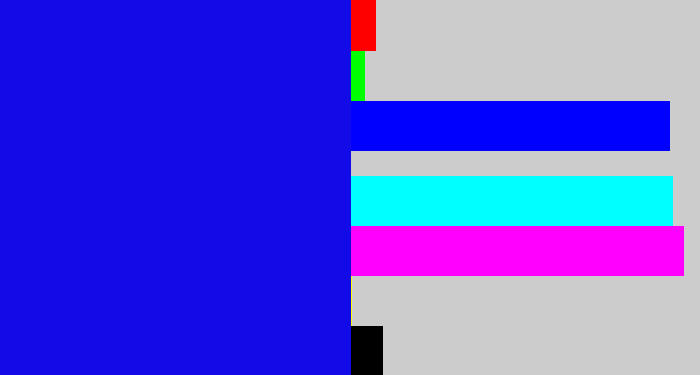 Hex color #120be7 - ultramarine blue