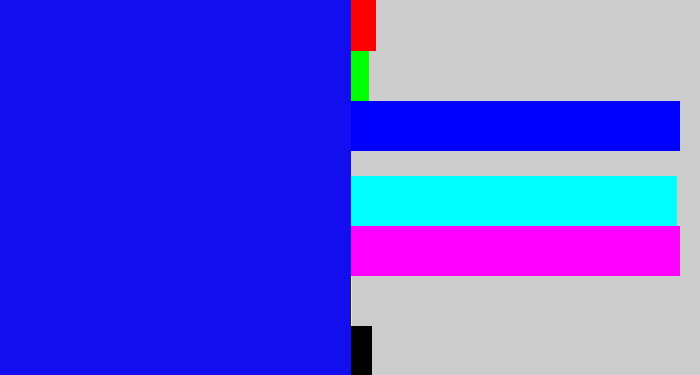 Hex color #120ef0 - strong blue