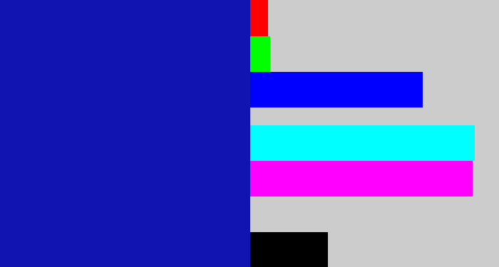 Hex color #1214b1 - cobalt blue