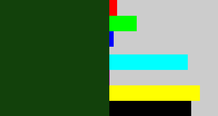 Hex color #12410b - forrest green