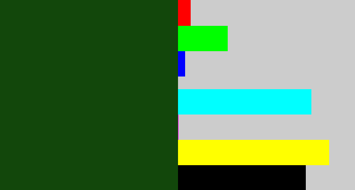 Hex color #12470b - forrest green