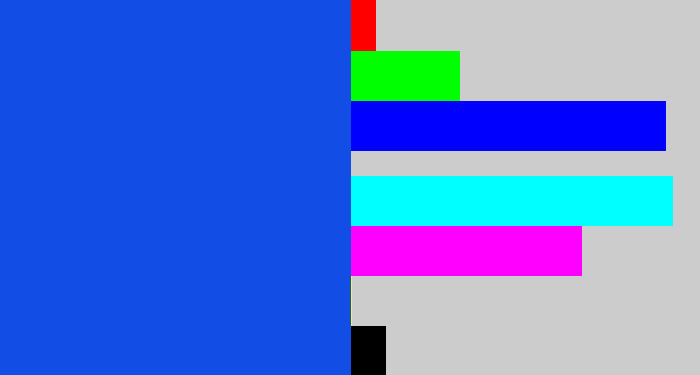 Hex color #124ee6 - azul