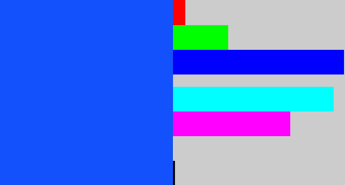 Hex color #1251fc - electric blue