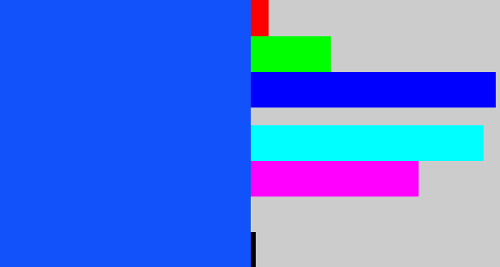 Hex color #1252fa - electric blue