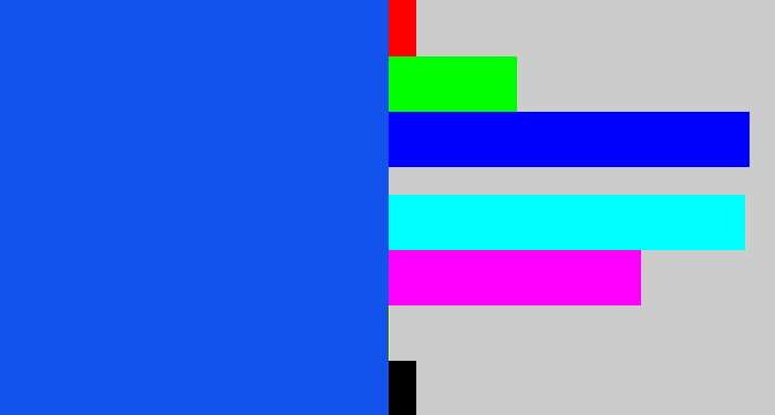 Hex color #1253ee - azul