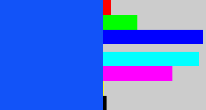 Hex color #1253f8 - electric blue