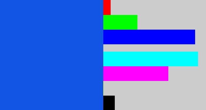 Hex color #1254e3 - azul