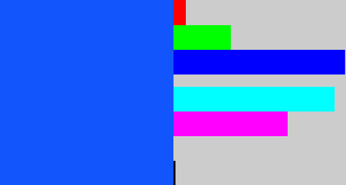 Hex color #1255fd - electric blue
