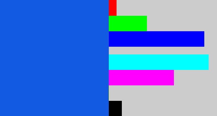 Hex color #125ae1 - azul
