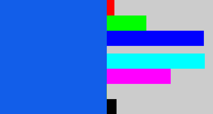 Hex color #125ee9 - azul