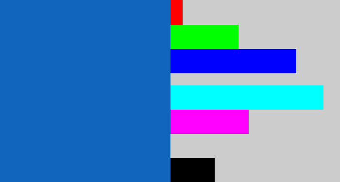 Hex color #1265bc - mid blue