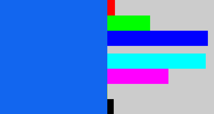 Hex color #1266ef - azul
