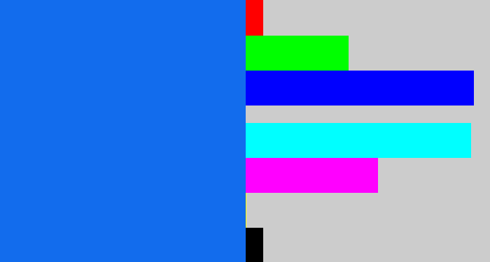 Hex color #126ced - cerulean blue