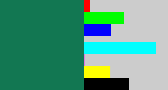 Hex color #127752 - dark sea green