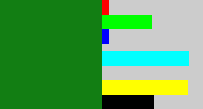 Hex color #127e13 - tree green