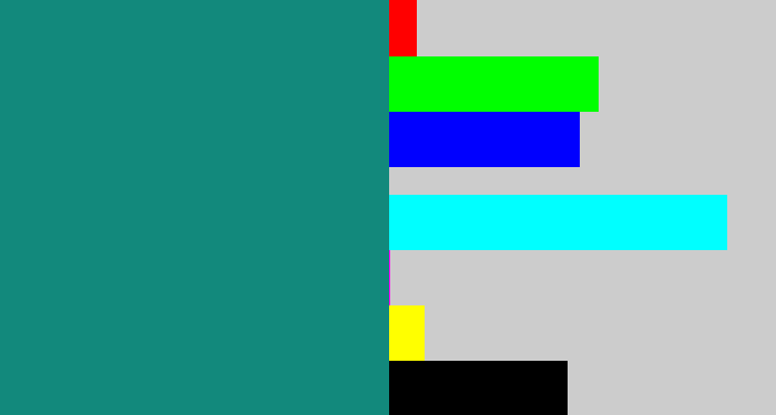 Hex color #12897c - greenish blue
