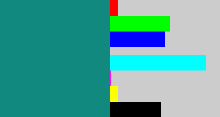Hex color #12897f - greenish blue