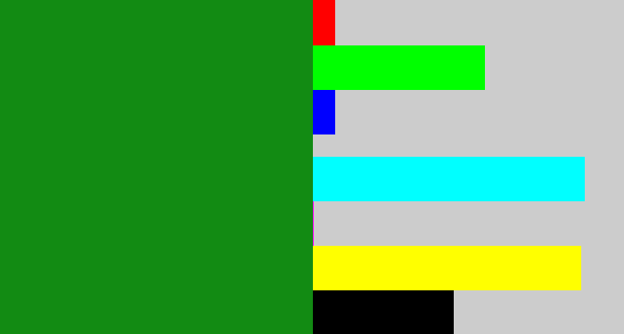 Hex color #128b13 - emerald green