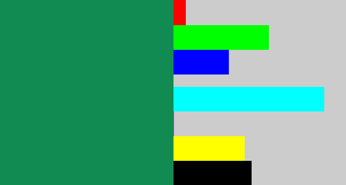Hex color #128b52 - dark sea green