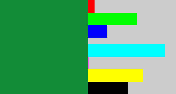 Hex color #128c35 - kelley green