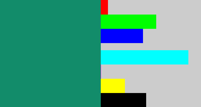 Hex color #128c6a - viridian