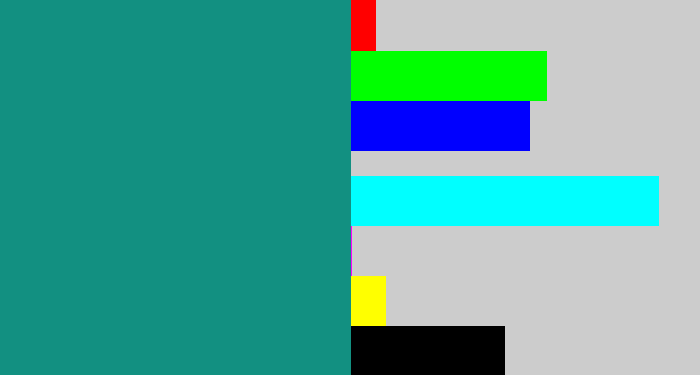Hex color #129081 - greenish blue