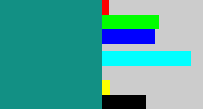 Hex color #129084 - greenish blue