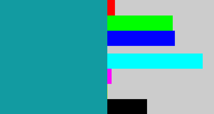 Hex color #129ba1 - blue/green