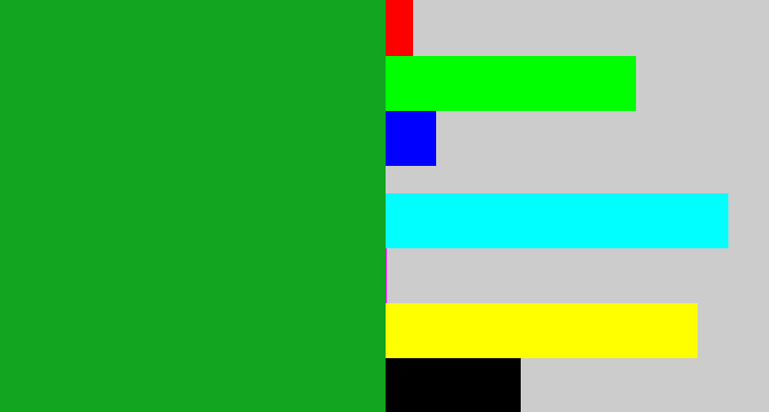 Hex color #12a520 - green