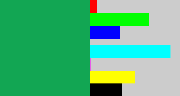 Hex color #12a653 - emerald