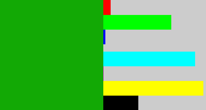 Hex color #12a905 - green