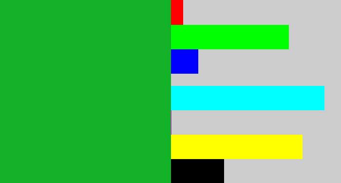 Hex color #12b128 - green