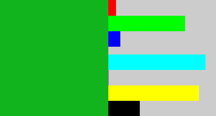 Hex color #12b41d - green
