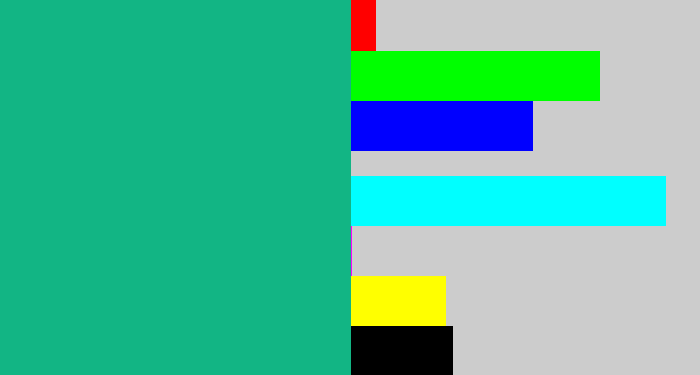 Hex color #12b584 - green blue