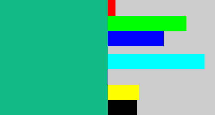 Hex color #12bb85 - green blue