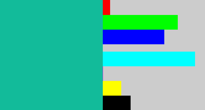 Hex color #12bb9a - green blue
