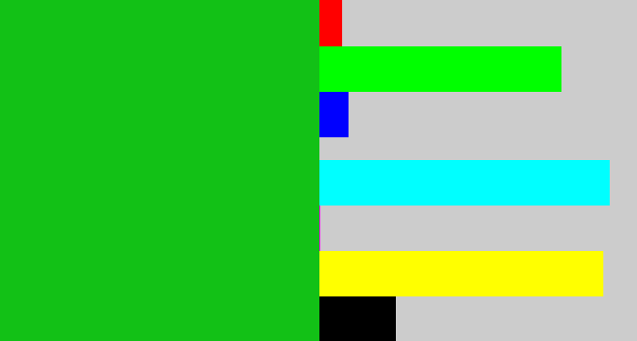 Hex color #12c116 - green
