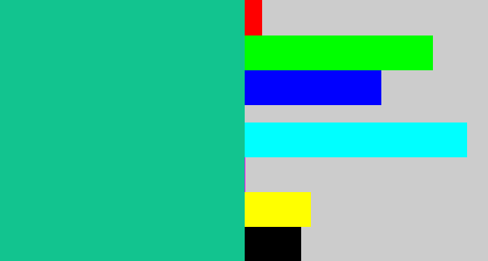 Hex color #12c48f - greenblue