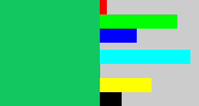 Hex color #12c75f - algae green