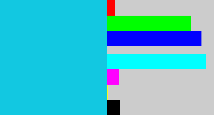Hex color #12c8e1 - aqua blue