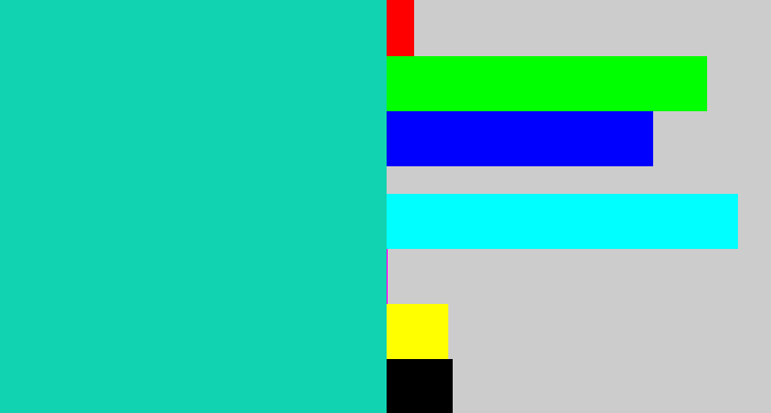 Hex color #12d3b1 - aquamarine