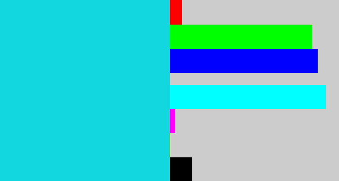 Hex color #12d7de - aqua blue