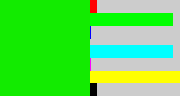 Hex color #12eb00 - vibrant green