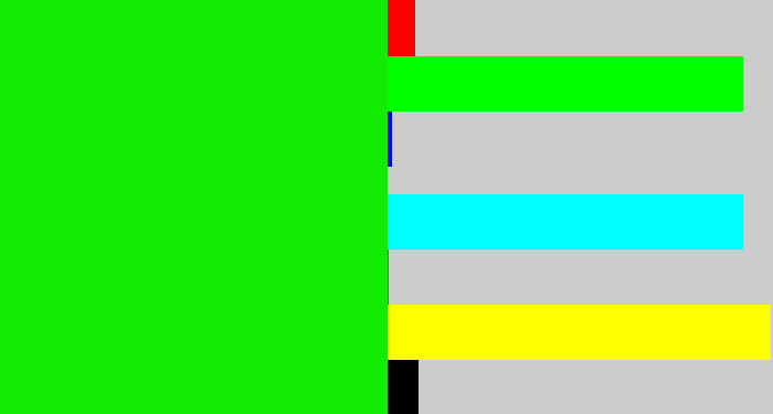Hex color #12eb03 - vibrant green