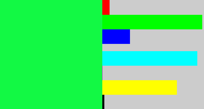 Hex color #12f944 - bright light green