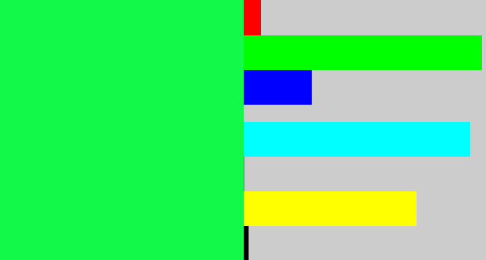 Hex color #12f947 - bright light green