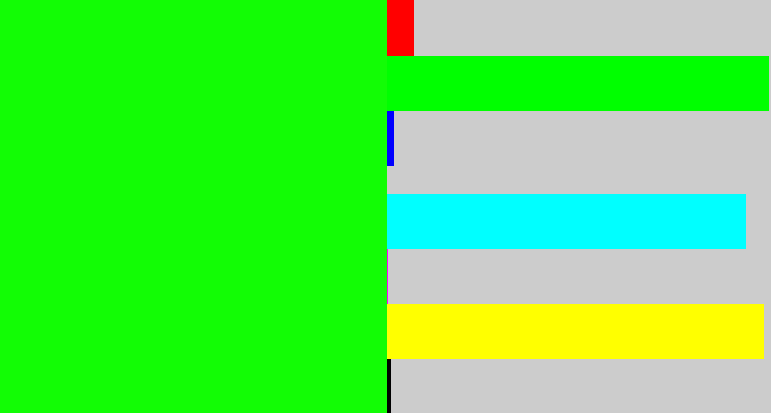 Hex color #12fd05 - fluro green