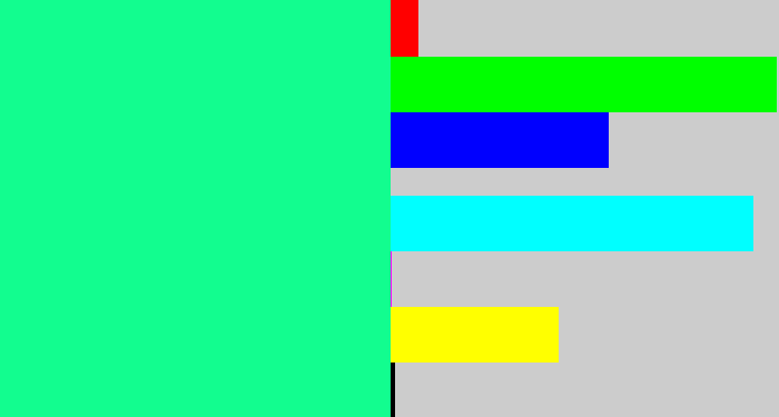 Hex color #12fd8f - wintergreen