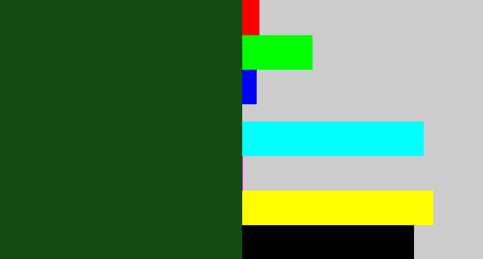 Hex color #134b10 - forrest green